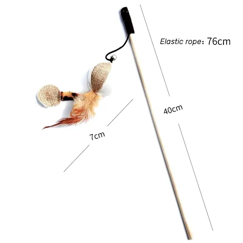 Canne à Pêche en Bois pour Chat - ManiacPets