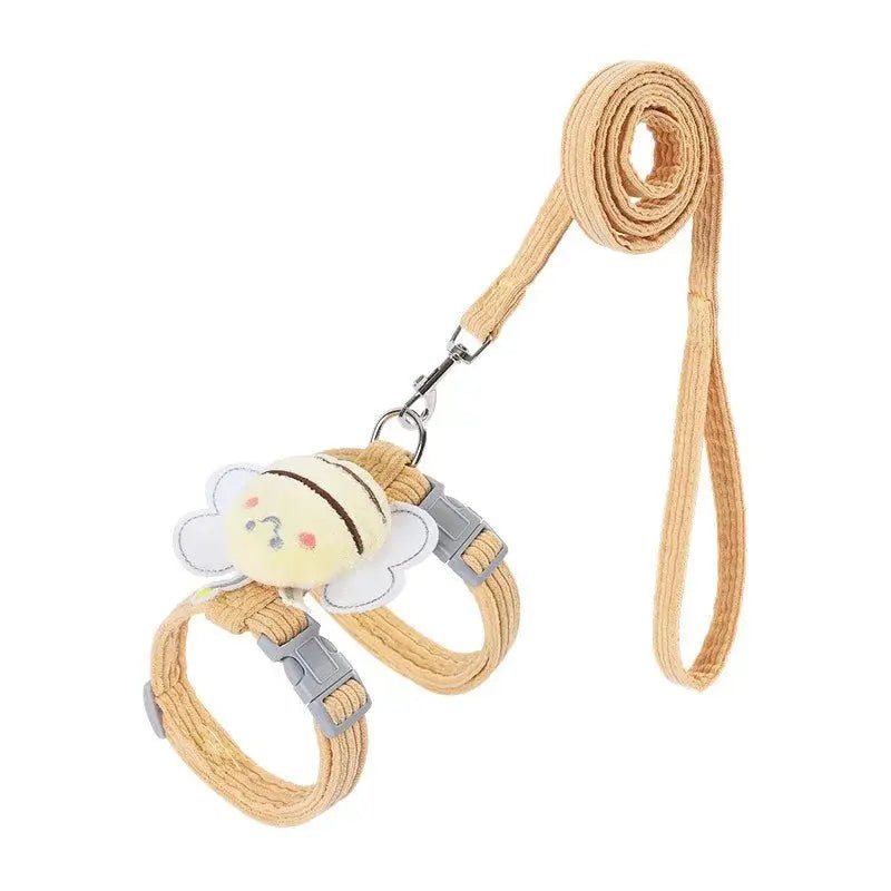 Harnais pour chat avec motif abeille et laisse assortie - ManiacPets