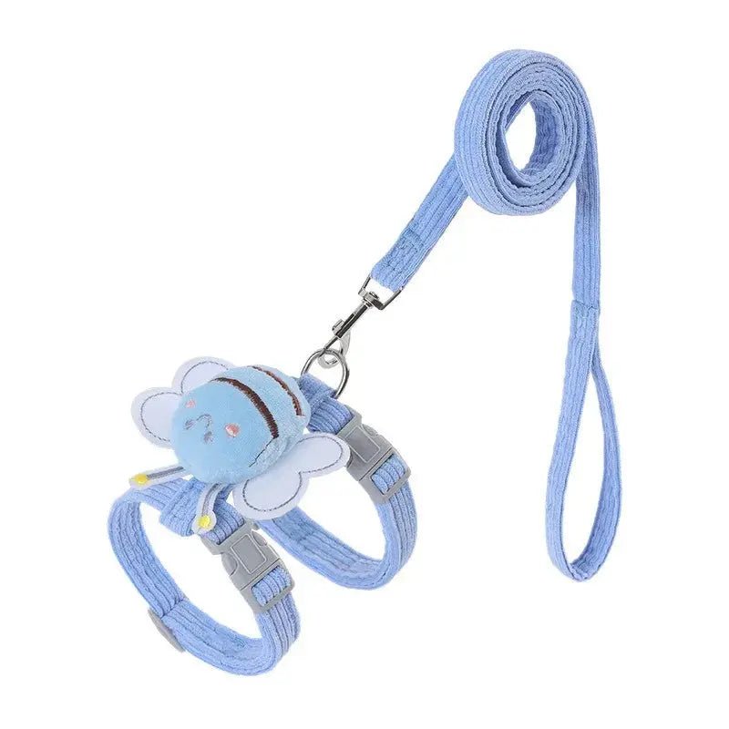 Harnais pour chat avec motif abeille et laisse assortie - ManiacPets